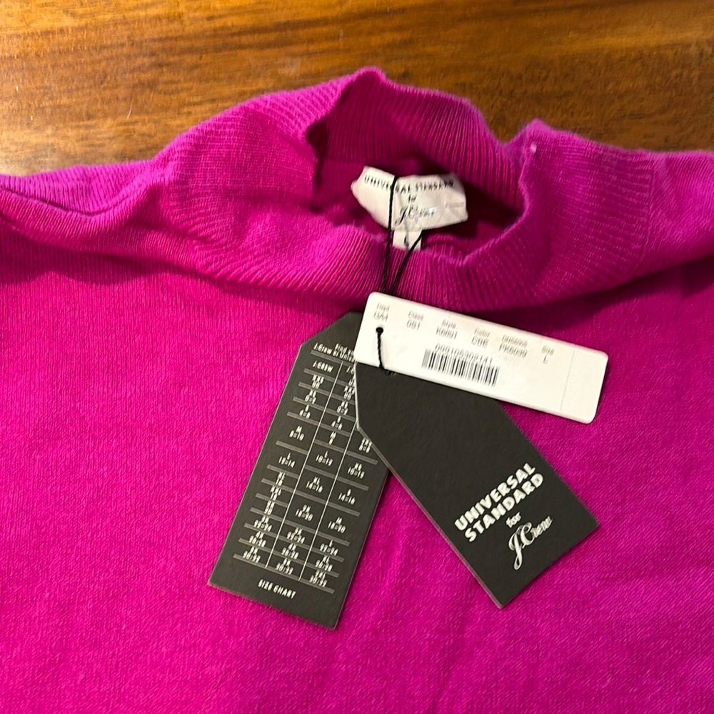 Purple j crew long sweater large nwt